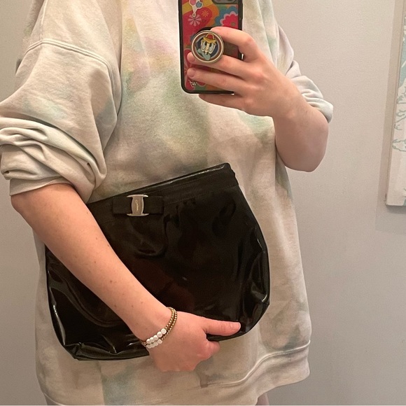 Ferragamo Vintage Black Clutch Bag - Picture 3 of 10